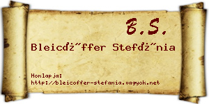 Bleicöffer Stefánia névjegykártya